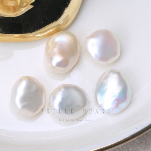 天然巴洛克异型珍珠白色吊坠耳钉