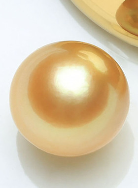 【海水金珠圆珠瑕疵特价捡漏】10-13mm天然色南洋珍珠散珠浓金BSE