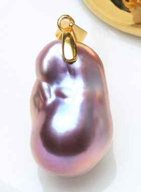 【油画大巴吊坠】天然淡水巴洛克珍珠牛油果炫彩S925银捡漏价PBK