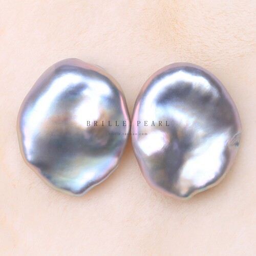 天然裸珠diy灰色珍珠花瓣