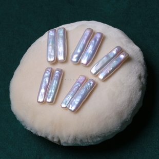 AAAAA无核银条约5 22MM配对极光牙签珠天然巴洛克异形珍珠耳坠BFD