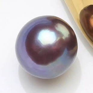 9mm紫罗兰散珠定制BPA 2A正圆强光天然淡水爱迪生珍珠7 九紫星