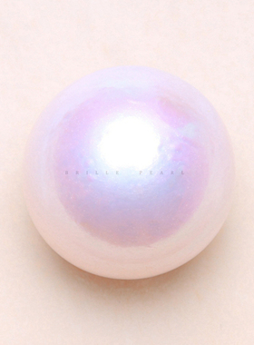 天然白色淡水珍珠AAA14MM爱迪生正圆裸珠高光透粉散珠冷光BCG龙珠