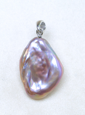 天然淡水巴洛克妖紫色异形珍珠怪色小吊坠925纯银配件 幻彩吊坠PC