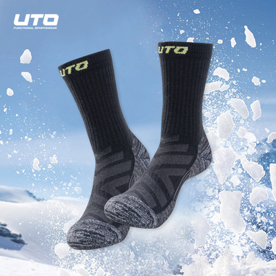 UTO美利奴羊毛中筒登山保暖袜