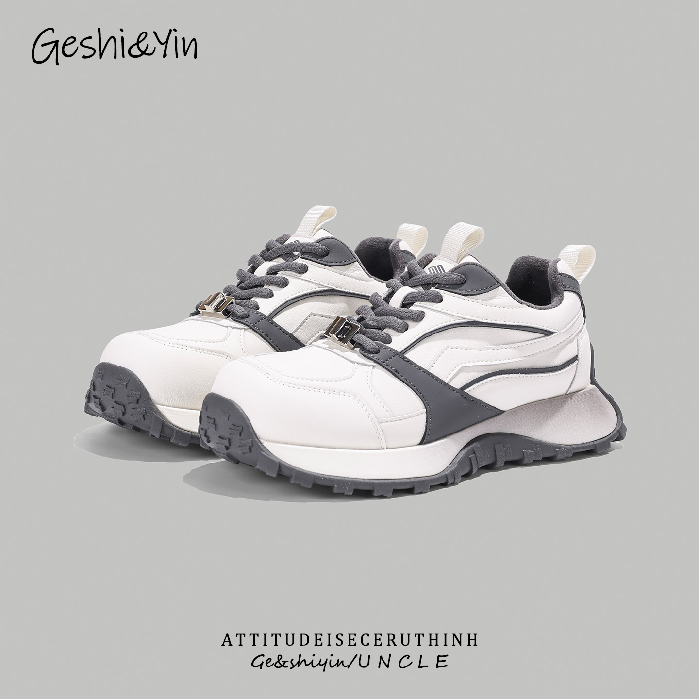 歌诗茵厚底老爹鞋女2025秋冬新款加绒保暖白色百搭休闲运动鞋潮鞋