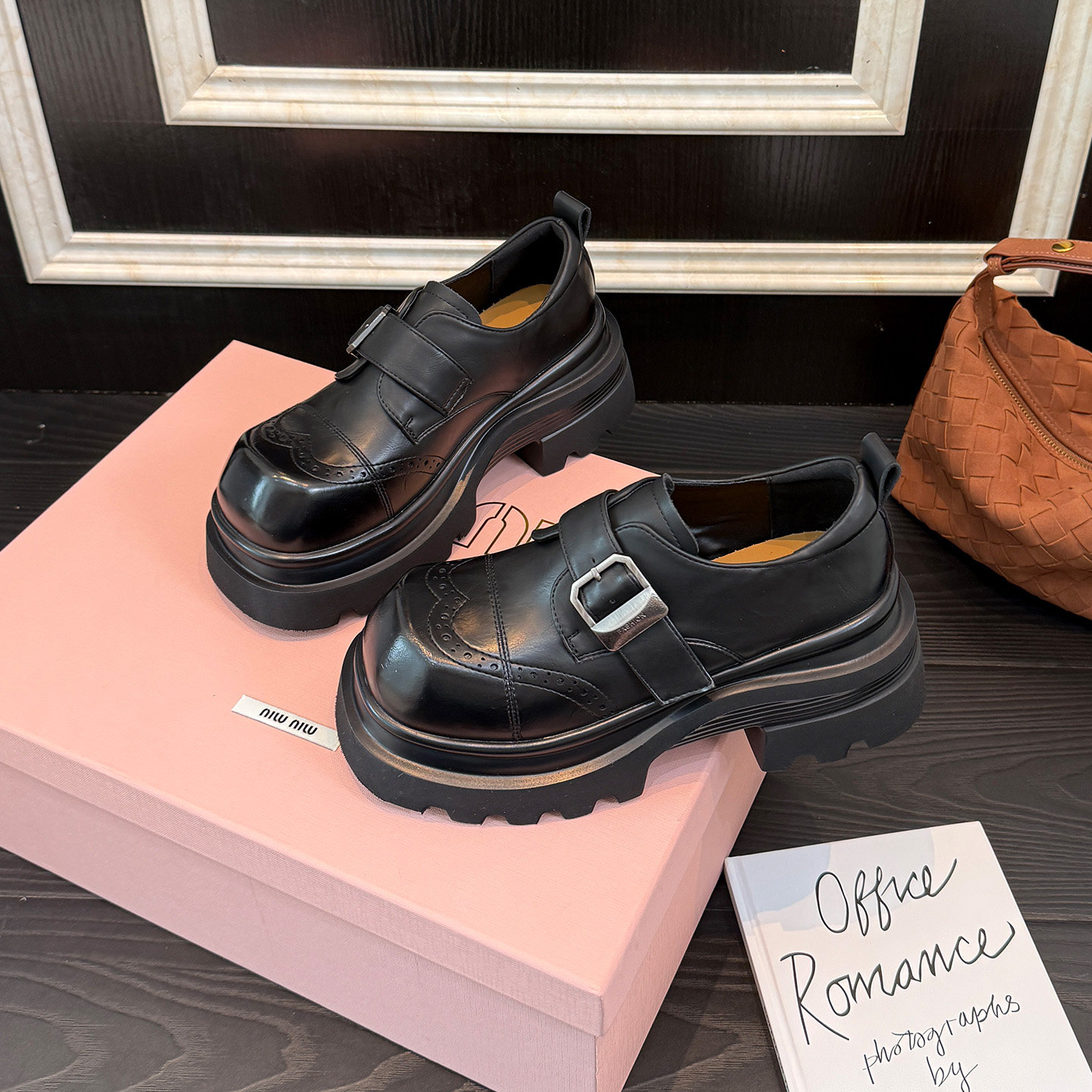 歌诗茵英伦风厚底乐福鞋女2026年春季新款布洛克鞋百搭增高小皮鞋,女鞋,乐福鞋（豆豆鞋）,淘宝优惠券,粉丝福利购,淘宝优惠卷