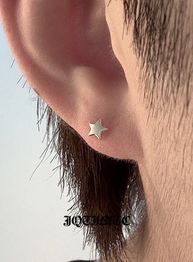 JQTIMTC《星辰》999足银养耳洞小星星耳钉迷你小巧男女纯银耳骨钉