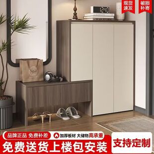 家用门口实木鞋 入户门一体靠墙玄关柜置物柜子多层收纳柜子 柜新款