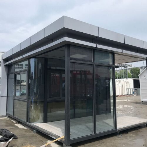 简易可移动保安值班室治安岗亭小区新中式门卫值班室岗亭真石漆