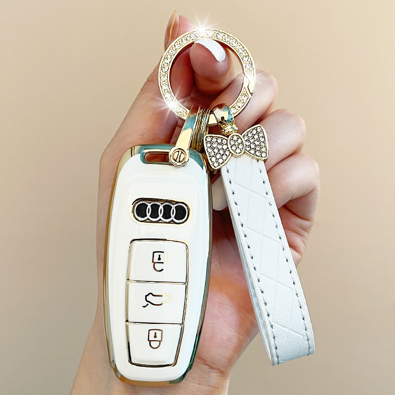 2021款奥迪A6L A7 A8 Q7钥匙包全新22款A3L遥控钥匙套扣壳男女士