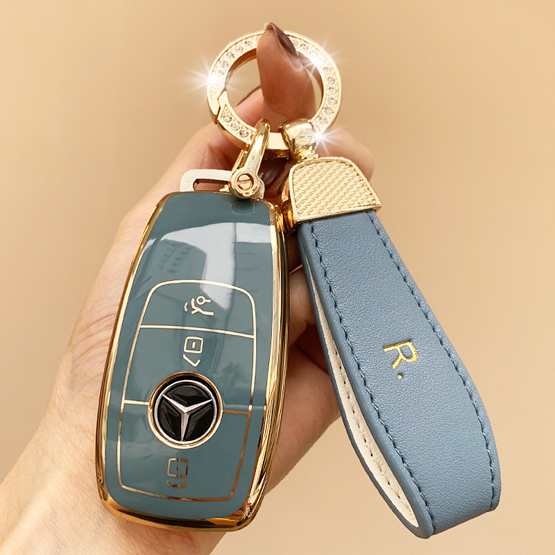 适用奔驰钥匙套新E级e300l C260LC200LA200LE260 glc车钥匙包壳扣