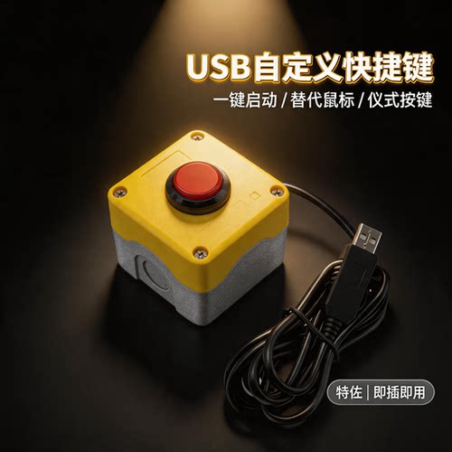 USB 自定义开关按钮 抽奖启动仪式按键 展会互动大屏物理按钮