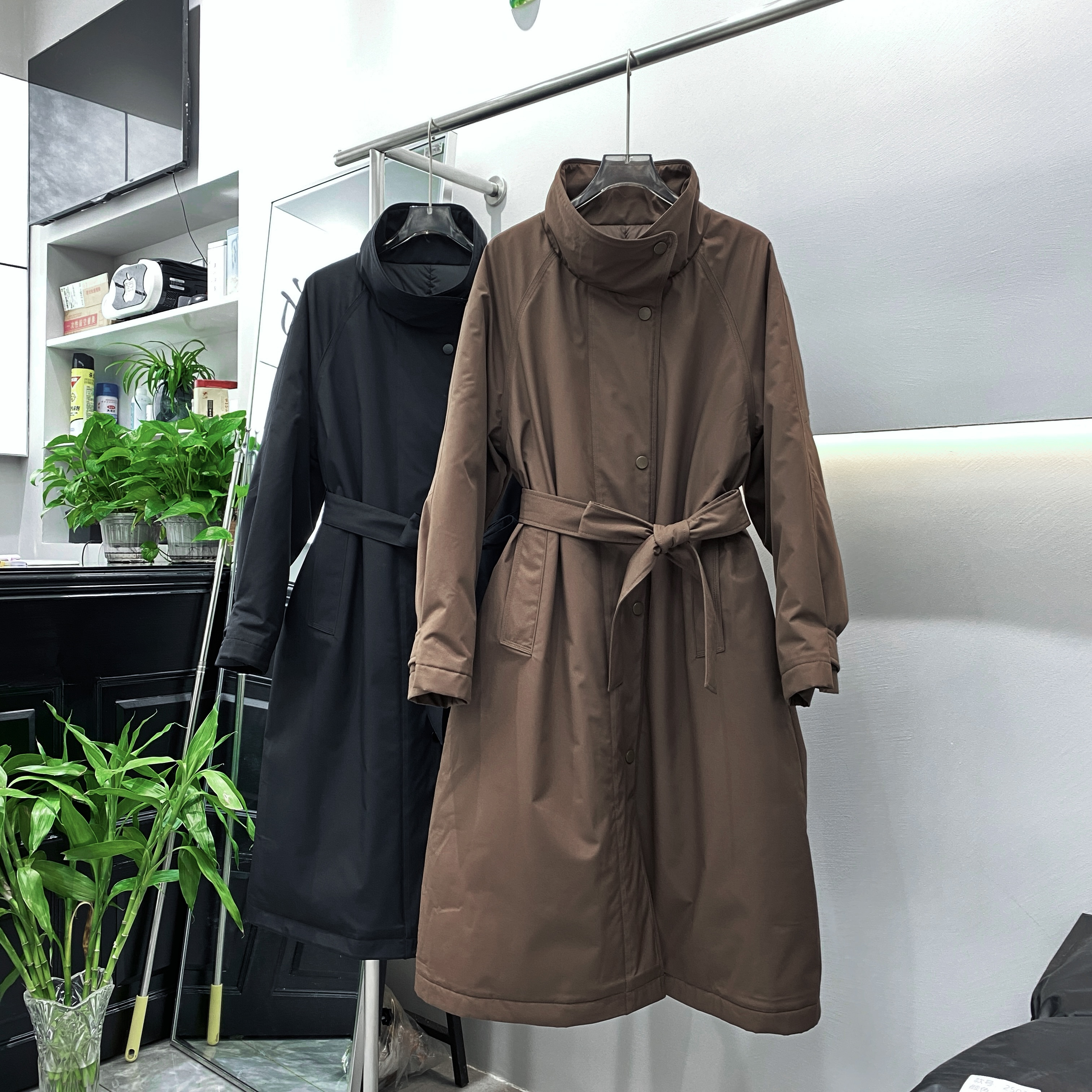 时尚气质长款羽绒服过膝加厚大衣