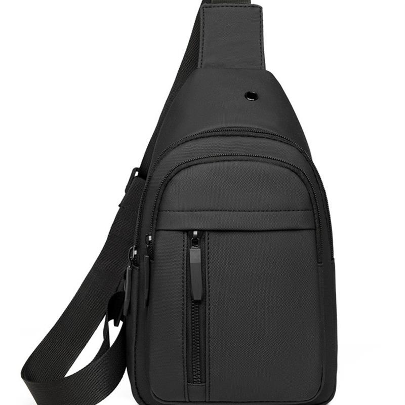 胸包2025春秋季新款大容量休闲男士包轻便简约防泼水皮膜布斜挎背