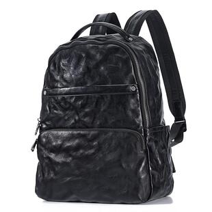 定制多功能大容量书包商务旅行男士双肩书包真皮复古双肩包男款