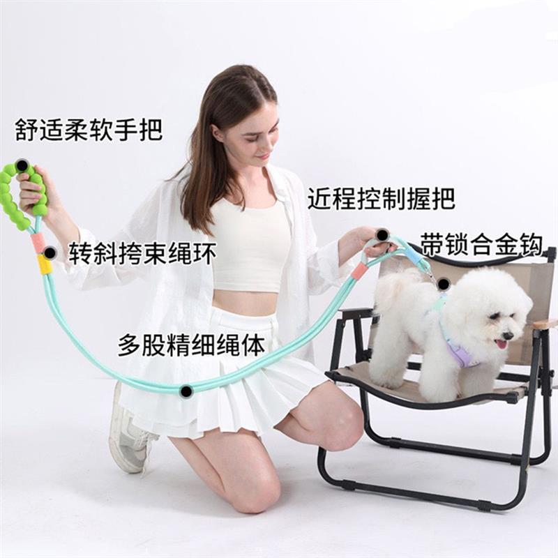 牵引绳狗绳狗链时尚纯色猫咪绳宠物胸背牵引绳p绳狗链防咬断遛狗