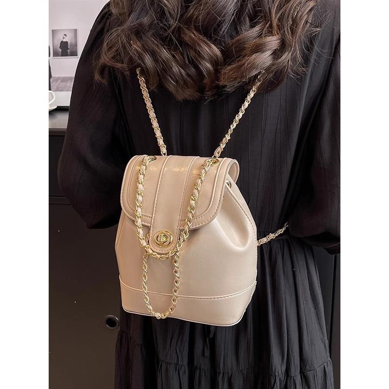 高级质感小包包女百搭2025新款链条斜挎包爆款双肩背包水桶包