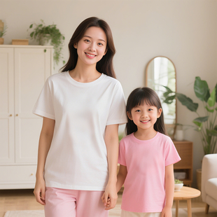 不一样特别的亲子装夏装一家三四口母女母子夏季高端纯棉短袖T恤