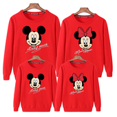 潮一家三口四口母女母子装 2020新款 米老鼠高端卫衣潮 秋装 亲子装