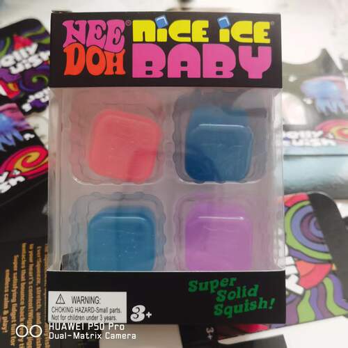 新品爆款NeeDoh Teenie Nice Ice Baby小方块4件装捏捏乐玩具