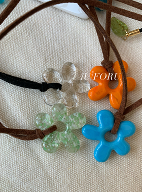 小众百搭简约款项链ins博主同款花朵吊坠项链夏日秋冬穿搭配饰链