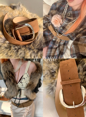 流行复古做旧皮带女士时尚简约针扣腰带韩版牛仔裤腰带