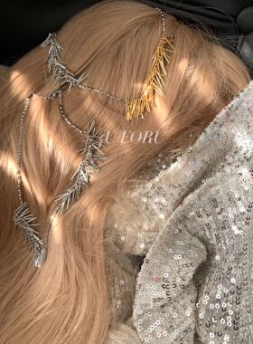 流苏金银拼色时尚锁骨项链垂坠锁骨链