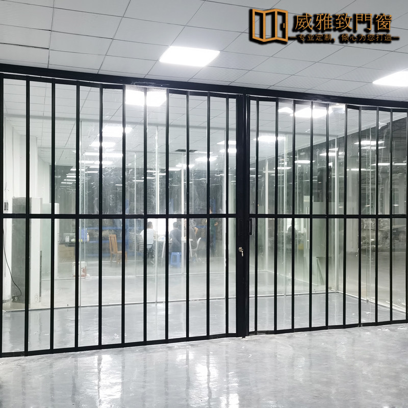 铝合金水晶折叠门汽车美容洗车店防尘透明家用商场店铺防盗推拉门
