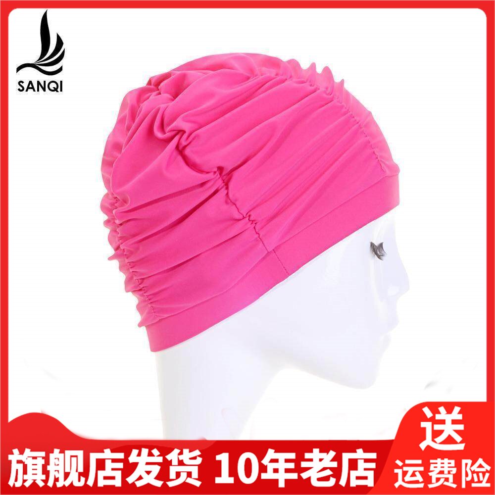 三奇女游泳长发防水硅胶大号成人女士涂层温泉专业帽子泳帽88800