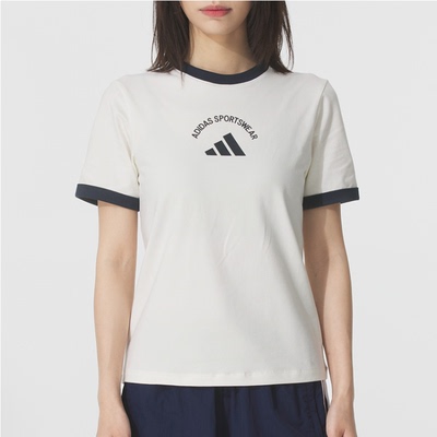 adidas短袖女半袖休闲圆领t恤