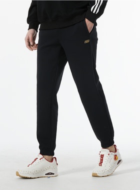 斯凯奇男子长裤户外运动透气针织宽松黑色休闲裤L124M028