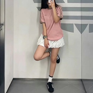 Adidas男女26新款复古撞色华夫格宽松短袖T恤KT7788/7787/7786