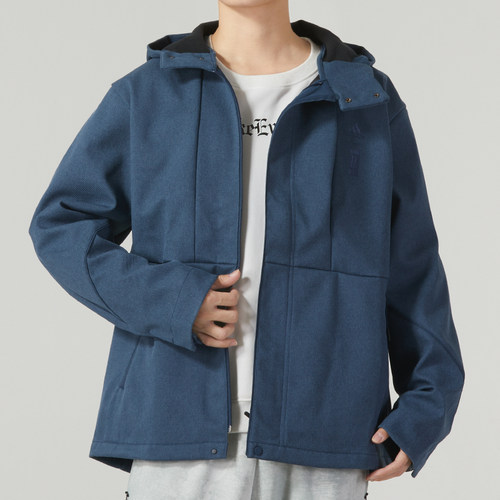 Adidas男装训练休闲连帽夹克外套