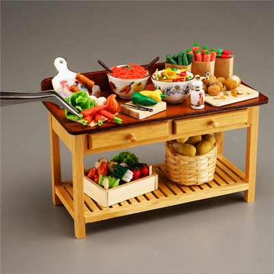 ［德国代购］迷你微缩娃屋高档桦木制厨柜套装 OB11/森林家族