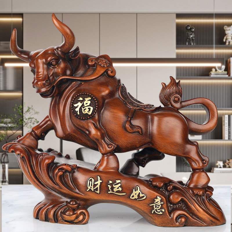 铁圈礼业牛摆件大号办公室桌装饰