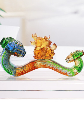 琉璃乔迁礼品新中式客厅如意摆件