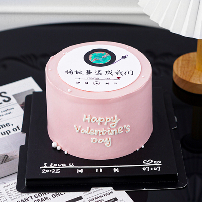 七夕情人节将故事写成我们唱片蛋糕装饰摆件情侣表白烘焙甜品插牌