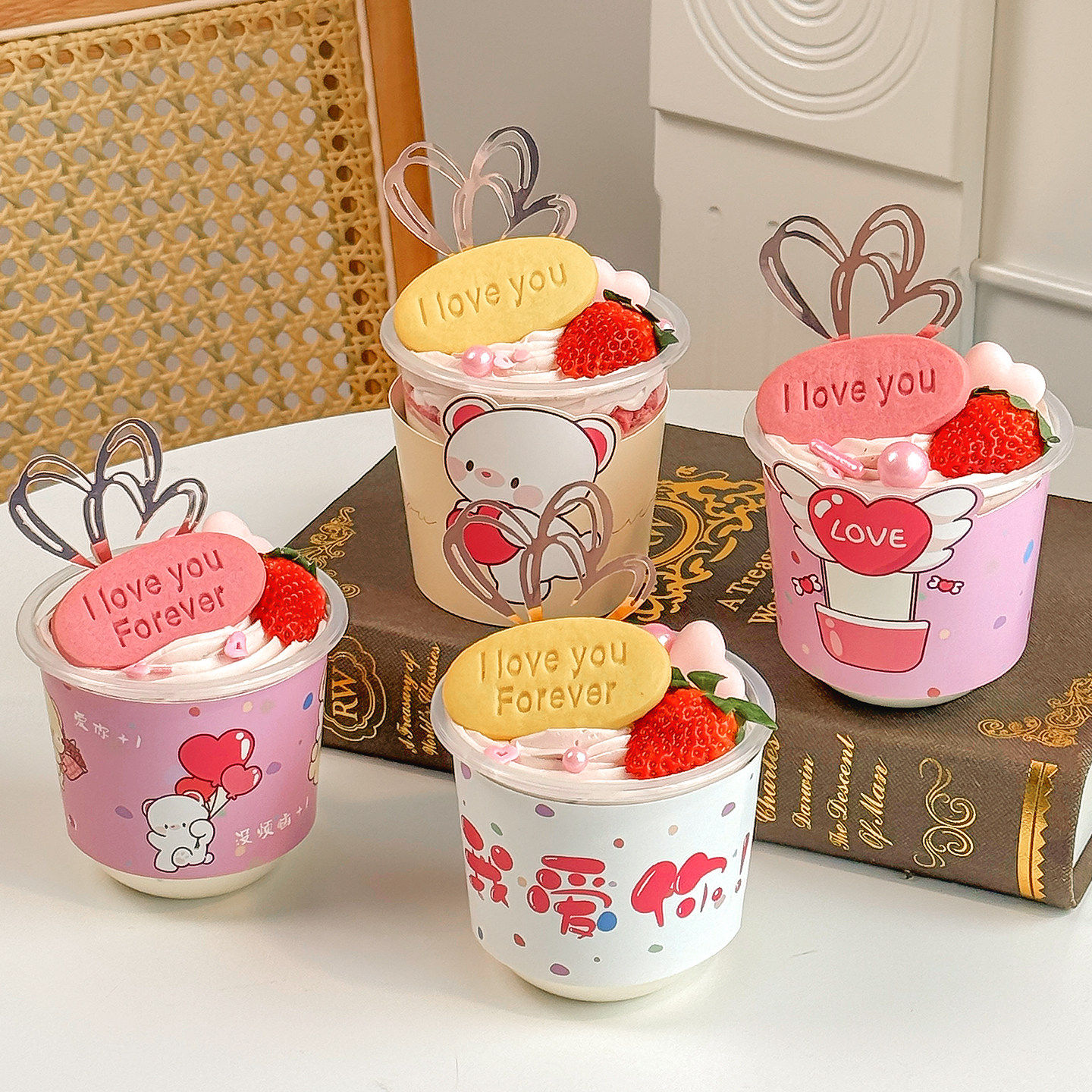 2.14情人节波波杯蛋糕装饰我爱你情侣表白杯套亚克力双爱心插件,节庆用品/礼品,节日装扮用品,淘宝优惠券,粉丝福利购,淘宝优惠卷