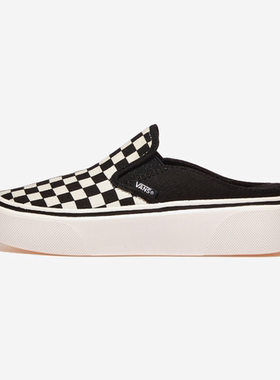 韩国VANS HOVER棋盘格男女增高厚底轻便软底低帮板鞋半拖鞋V98