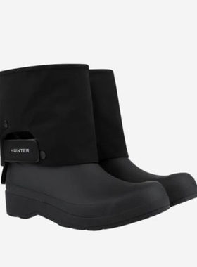 Ojos x Hunter Play Tall Travel Boots女士黑色时尚长筒户外雨靴