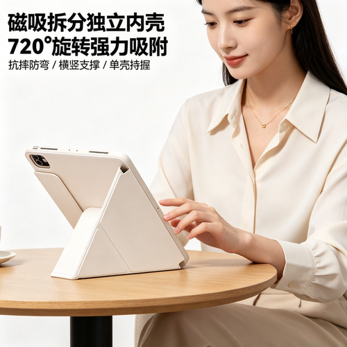 iPad磁吸可拆卸保护壳全包带笔槽