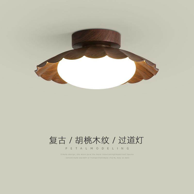 中古侘寂风走廊过道灯现代简约个性设计飞碟吸顶灯胡桃木色阳台灯,家装灯饰光源,餐厅/卧室/书房吸顶灯,淘宝优惠券,粉丝福利购,淘宝优惠卷