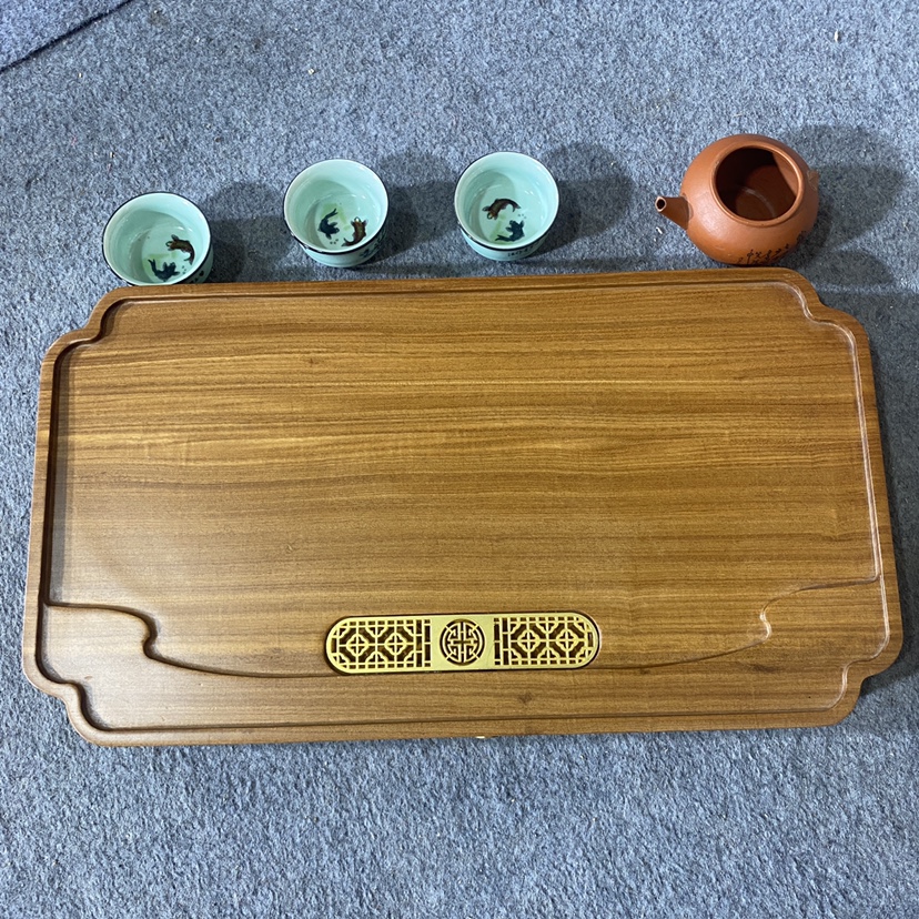 柚木黄金樟实木随型根雕时尚茶盘茶台茶海家用小茶桌茶几
