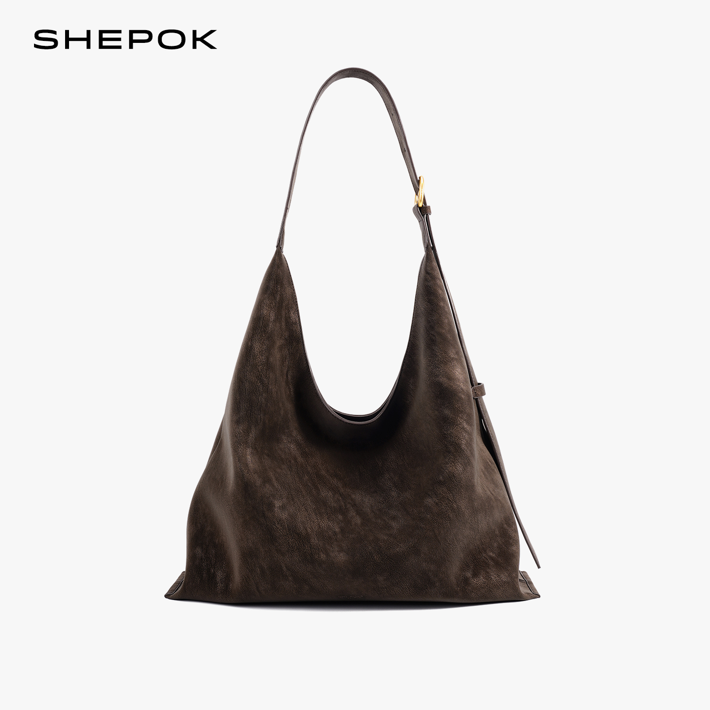 西泊克2025新款牛皮大容量托特包女百搭通勤腋下包慵懒风单肩包包