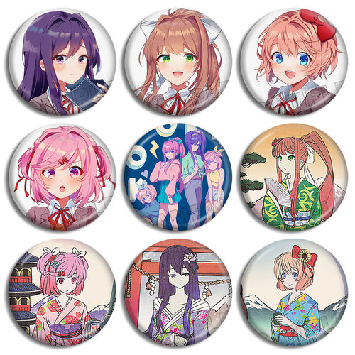 心跳文学部游戏周边 优里 莫妮卡 纱世里 夏树 徽章吧唧现货