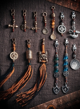 卡杰格朵.藏传小元素 配饰佛珠手串黄铜藏银侧挂记子卡子流苏搭配