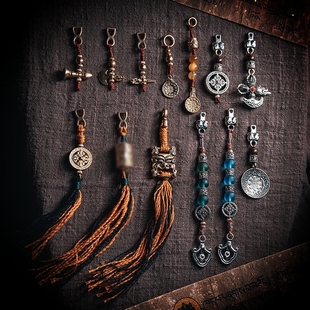 卡杰格朵.藏传小元素 配饰佛珠手串黄铜藏银侧挂记子卡子流苏搭配