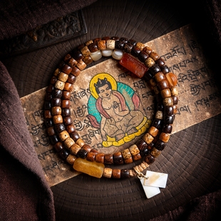 卡杰格朵.原创设计老料星月菩提子陈籽佛珠多圈情侣手串男女手链