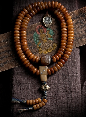 卡杰格朵.老料牦牛骨佛珠